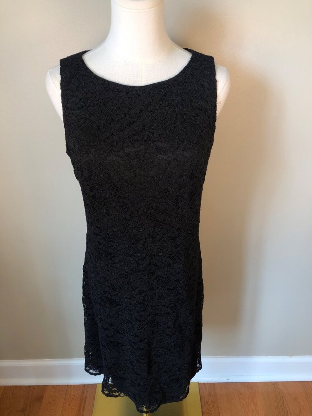 Lauren Ralph Lauren Black Lace Overlay Dress Dark Romantic Whimsigoth Size 10